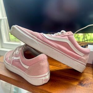 Pink and White Vans Sneakers